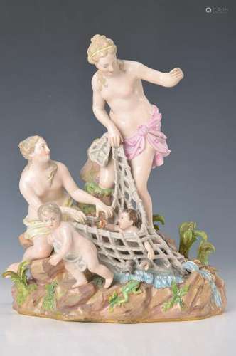 large porcelain group, Meissen, around 1890