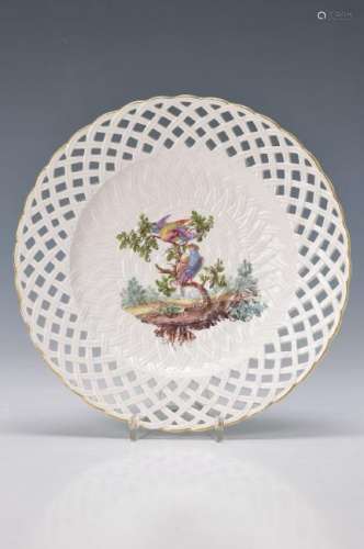 plate, Frankenthal, around 1780, edge in fretwork
