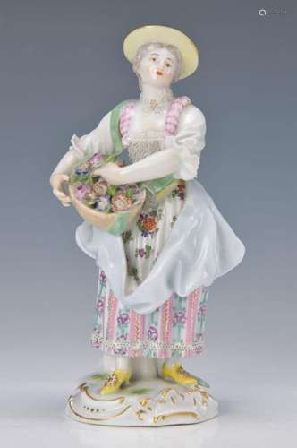 figurine, Meissen, 1930s, female gardener with basket