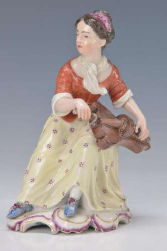 figurine, Frankenthal, around 1756-57, woman with hurdy