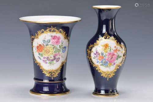 two vases, Meissen, 2. H. 20. th c., 2. choice