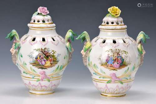 couple of Potpourri vases, KPM Berlin, around 1810,