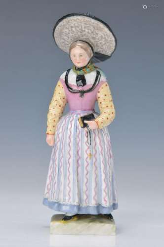 figurine, Nymphenburg, around, 1860, woman in costume