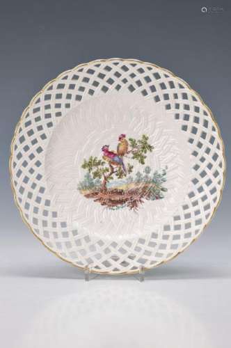 plate, Frankenthal, around 1780, edge in fretwork