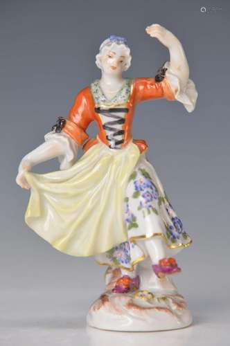 figurine, Meissen, 2. Half 20.th c., female dancer