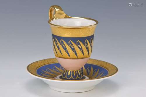 cup with saucer, KPM, clay around 1820/30 and 1900,