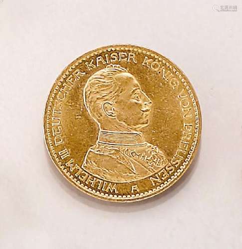 Gold coin, 20 Mark, German Reich, 1914