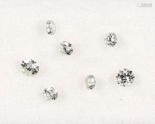 Lot 7 loose brilliants, total 1.33 ct