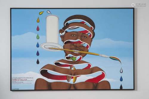 Chéri SAMBA Congolais - Né en 1956 J'aime la couleur - 2004 Acrylique et paillettes sur toile