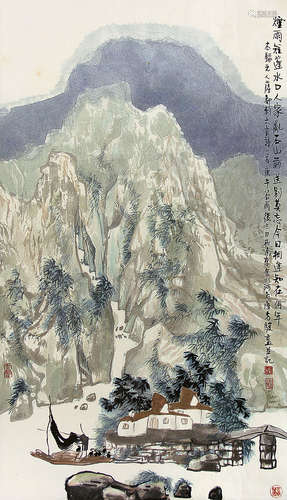 方骏 山水 纸本镜芯