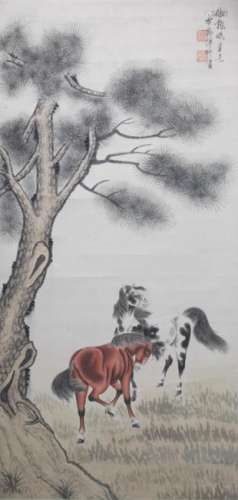 A CHINESE PAINTING ATTRIBUTED TO BO XIN (ATTRIBUTED TO,