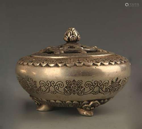 A FINELY CARVED BRONZE AROMATHERAPY