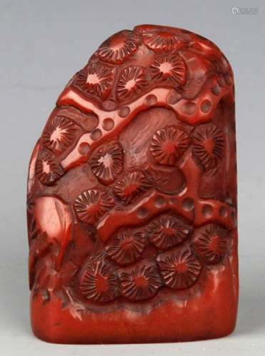 A FINELY CARVED SOPESTONE SEAL