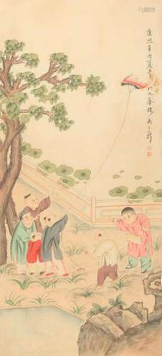 A FINE CHINESE PAINTING ATTRIBUTED TO YU ZHI DING