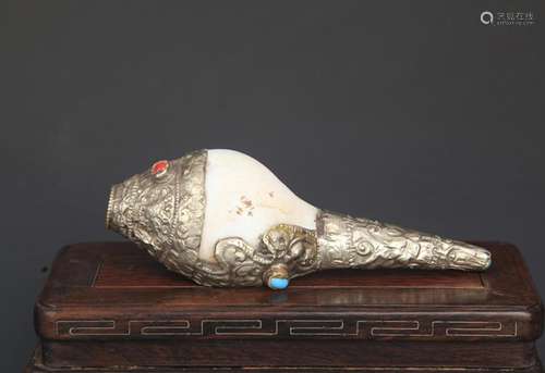 FINE TIBETAN CONCH STYLE BUDDHINSTRUMENT