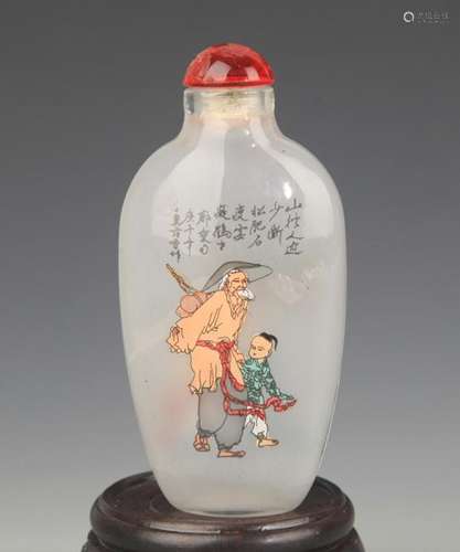 A FINE CHARACTER PAINTED SNUFF BOTTLE