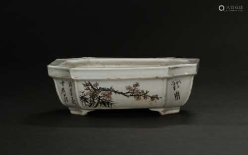 Chinese Famille Rose Narcissus Tray