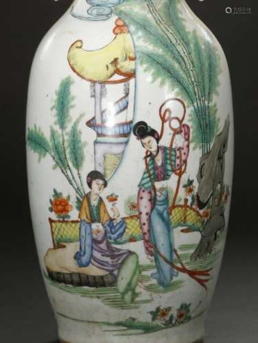Chinese Famille Rose 'Ladies' Vase