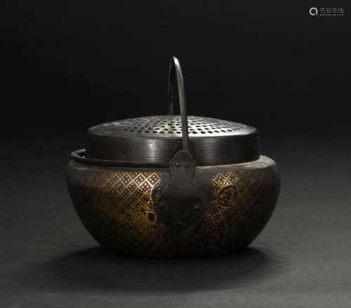Chinese Bronze Hand Warmer and Cover