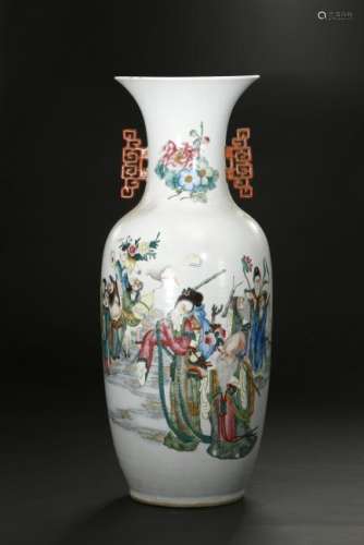 Chinese Famille Rose 'Immortal' Vase