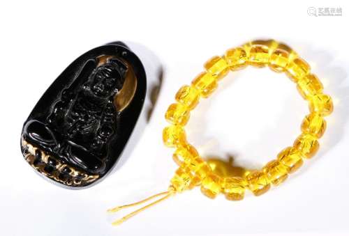 Crystal Bracelet and Buddha Pendant
