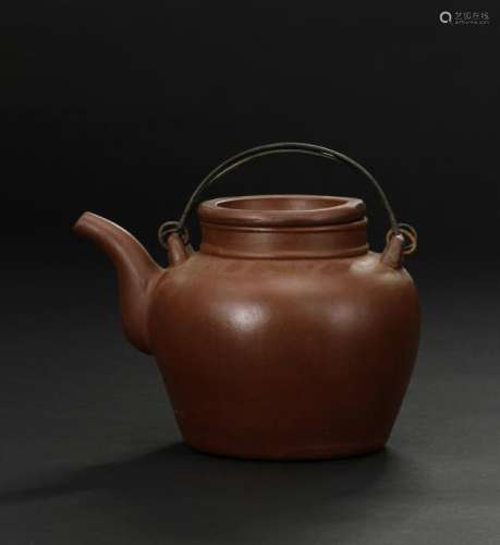 Chinese Yixing Overhead-Handled Teapot