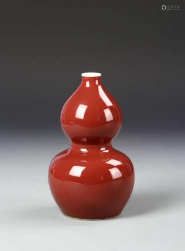 Chinese Oxblood Double-Gourd Vase