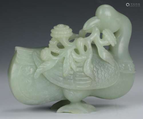 Chinese Jade Figure of Goose