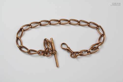 A 9ct Rose Gold Pocket Fob Chain