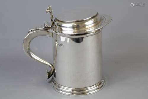 A Silver Flat Top Tankard