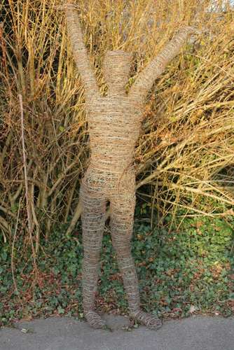 Rachel Ducker Contemporary Artist Life Size Wire Sculpture, entitled 'Diving Figure' approx 1