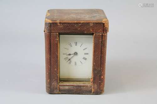 An Antique Brass Carriage Clock