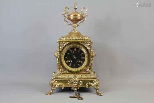 A Mid 19th Century French Gilt/Brass Mantel Clock