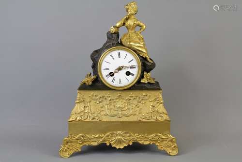 A Gilt/Bronze Mantle Clock