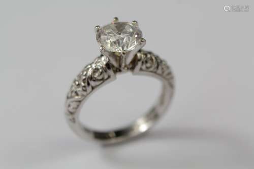 A Lady's Platinum Diamond Ring