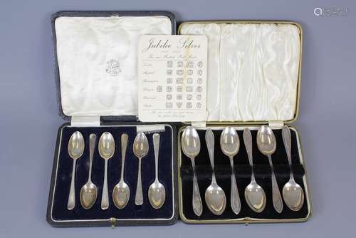 Two Sets of Silver Teaspoons