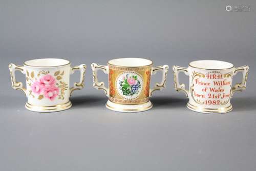 Three Crown Derby Miniature Mugs