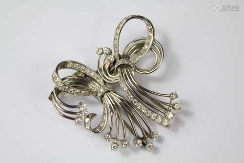 An Edwardian Platinum and Diamond Floral Spray Brooch