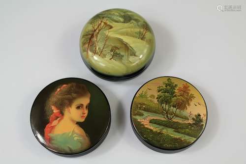 20th Century Hand Painted Russian Boxes