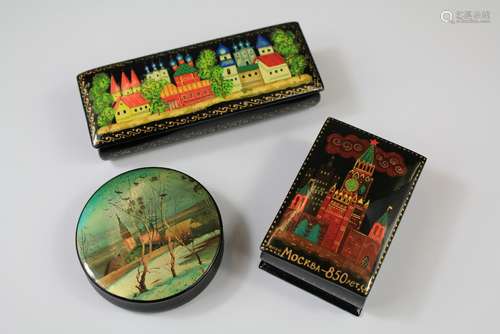 20th Century Hand Painted Russian Boxes