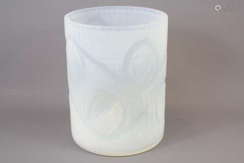 Contemporary Cylindrical Opaline Pillar Vase, approx 23 cms