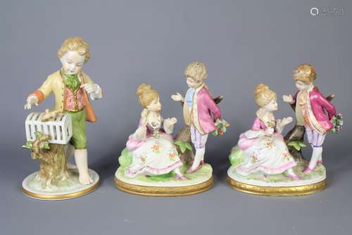 A Set of Three Unterweissbach Porcelain Figures