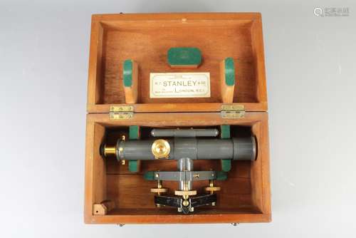 A Stanley & Co London Oxidized Brass Surveyors Level Theodolite