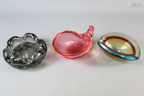 Three Italian Mid-20th Century Art Glass Bowls