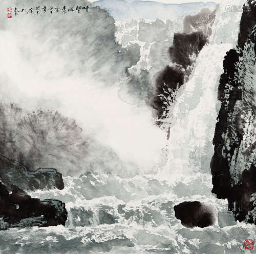 白庚延（1940-2007） 喷壁洒素雪 纸本 托片