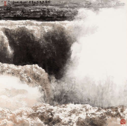 白庚延（1940-2007） 涧谷雷鸣 纸本 托片