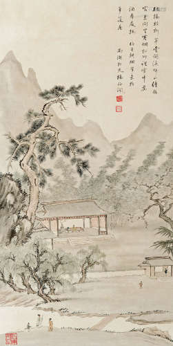 杨伯润（1837-1911） 草堂闲居 纸本 立轴