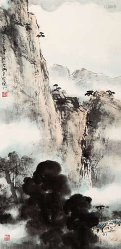 杨善深（1913-2004） 山水 纸本  镜片