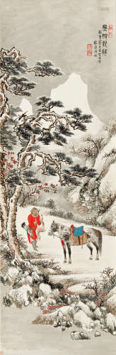 溥涧（1901-1966） 冬狩忻归 纸本 立轴