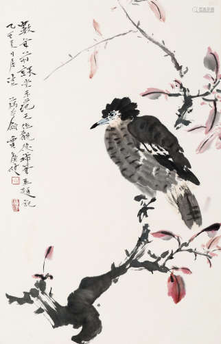 贾广健（b.1964） 栖鸟图 纸本 镜框